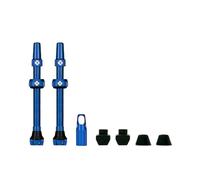 Muc-Off Tubeless Valves, Blue 44mm - Dust Caps for Bikes with Valve Core Removal Tool - Presta Valve Caps for Tubeless MTB/Road/Gravel Bikes