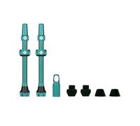 Muc-Off Tubeless Valves V2-7075 Aluminium Presta Valves with Core Removal Tool - Air Flow System for Mountain Bike, Road and Gravel Wheels - Compatible with Rim Inserts - Turquoise, 44mm