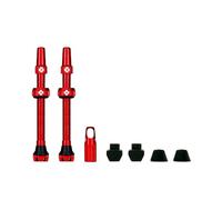 Muc-Off Tubeless Valves V2-7075 Aluminium Presta Valves with Core Removal Tool - Air Flow System for Mountain Bike, Road and Gravel Wheels - Compatible with Rim Inserts - Red, 60mm