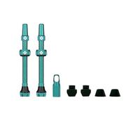 Muc-Off Tubeless Valves V2-7075 Aluminium Presta Valves with Core Removal Tool - Air Flow System for Mountain Bike, Road and Gravel Wheels - Compatible with Rim Inserts - Turquoise, 44mm