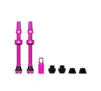 Muc-Off Tubeless Valves V2-7075 Aluminium Presta Valves with Core Removal Tool - Air Flow System for Mountain Bike, Road and Gravel Wheels - Compatible with Rim Inserts - Pink, 60mm