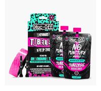 Muc-Off Ultimate Tubeless Setup Kit - Complete Tubeless Conversion Kit with Sealant, Rim Tape, Valves, and Patches - Fits MTB, Road, Gravel & CX Wheels - DH/Plus (35mm Tape / 44mm Valves)