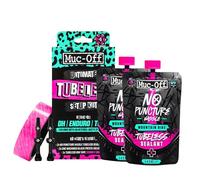 Muc-Off Ultimate Tubeless Setup Kit - Complete Tubeless Conversion Kit with Sealant, Rim Tape, Valves, and Patches - Fits MTB, Road, Gravel & CX Wheels - DH/Trail/Enduro (30mm Tape / 44mm Valves)