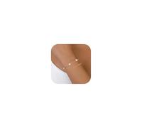 MUCCA 2Pcs Gold Bracelets for Women Adjustable 14K Gold Bracelets Layered Dainty Link Chain Bracelet with Cubic Zirconia Stacking Women Bracelet Jewellery Birthday Gifts for Women