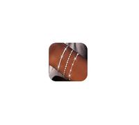 MUCCA 3Pcs Silver Bracelet for Women Layered Dainty Link Chain Adjustable 925 Sterling Silver Bracelet for Women Stackable Station Jewelry for Ladies Precious Gifts for Ladies