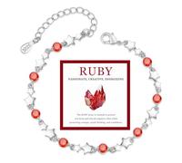 MUCCA Birthstone Bracelets for Womens Dainty Crystal Zirconia Silver Bracelet Birthday Gifts for Women Mum Sisters Friend