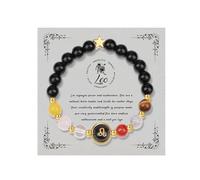 MUCCA Leo Zodiac Beaded Bracelets for Women, 12 Zodiac Stretchy Elastic String Natural Crystal Bracelets for Womens & Men Birthday Gifts and Constellations Birthday Gifts for her
