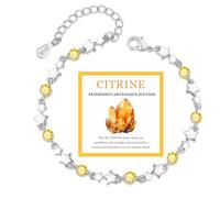 MUCCA Personalised Birthstone Bracelets for Womens Sterling Silver Bracelet Birthday Christmas Valentine's Day Jewellery Gift for Mum Sisters Girlfriend with Box & Card