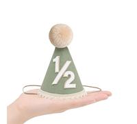 Muccibi Half Birthday Hat Boy & Girl, 1/2 Birthday Cone Hat,Six Months Decorations,Party Hat Outfit for Girls/Boys