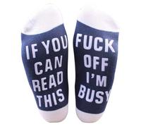 Muccp If You Can Read This Bring Me Coffee Tacos Socks for Women Family Gifts Funny Sock (Navy)