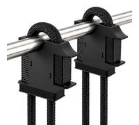 MUCDE 2 Pack Boat Fender Hanger with Quick Connect/Release Lines - Boat Rail & Cleat Fender Clips - Adjustable Boat Bumper Adjuster for Easy Docking (Black)