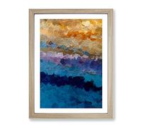 Much Ado Abstract Framed Wall Art Print A2 Oak