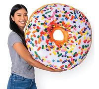 Much Comfort 31" 3D Sprinkle Donut Throw Pillow - Made with Super Soft & Ultra Premium Fabric - Cute, Comfortable, Plush Stuffed Doughnut Cake Cushion for Home Decor - Best Funny or Teen Gift - Large