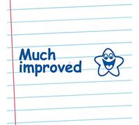 Much Improved, Blue Ink, Self-Inking Value Teacher Stamp