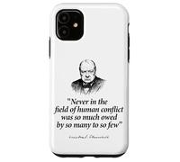Much Owed By So Many To So Few Winston Churchill Black Print Case for iPhone 11