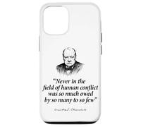 Much Owed By So Many To So Few Winston Churchill Black Print Case for iPhone 12/12 Pro