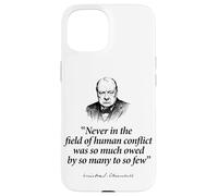 Much Owed By So Many To So Few Winston Churchill Black Print Case for iPhone 15
