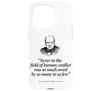 Much Owed By So Many To So Few Winston Churchill Black Print Case for iPhone 15 Pro