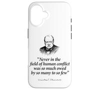 Much Owed By So Many To So Few Winston Churchill Black Print Case for iPhone 16