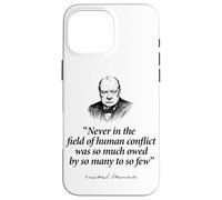Much Owed By So Many To So Few Winston Churchill Black Print Case for iPhone 16 Pro Max