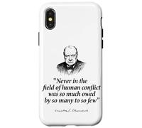 Much Owed By So Many To So Few Winston Churchill Black Print Case for iPhone X/XS