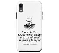 Much Owed By So Many To So Few Winston Churchill Black Print Case for iPhone XR