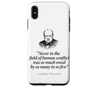 Much Owed By So Many To So Few Winston Churchill Black Print Case for iPhone XS Max