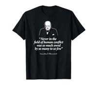 Much Owed by So Many to So Few Winston Churchill White Print T-Shirt