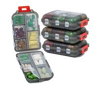 Muchengbao 4-Day Pill Box - 10 Compartment Medicine Box, Easy to Open (Grey)