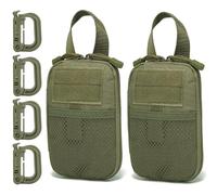 MUCHER 2 x Tool Bag Organiser Small Multitool Bag Tactical EDC Bag Molle Pouch Utility Compact Backpack Additional Pockets for Outdoor Hiking Hunting Camping (Green)