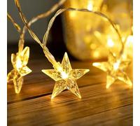 MUCHER 30 LED Star Fairy Lights, USB Powered with Remote Christmas Lights Warm White Star String Lights for Indoor Outdoor Wedding Bedroom Patio Decorations