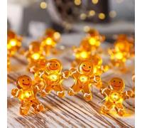 MUCHER 30 Warm White Battery Operated Christmas String Fairy Lights 3M Tree Light Fairy String Lights for Christmas Party Wedding Balcony Wall Bedroom Home Decor (Gingerbread Man, 300, Centimeters)