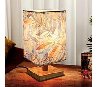 MUCHER Bedside Table Lamp Nightstand Bedroom Lamp with White Fabric Shade Small Bedside Lamp for Bedroom Living Room Office LED Bulbs Included (Transitional)