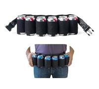 MUCHER Beer Belt Beer Belt Holder Portable Beer Can Belt Holster Beer Waist Bag for 6 Drinks Soda Can Bottles for Party Outdoor Mountaineering Camping Hiking