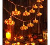 MUCHER Indoor 20 Warm White Micro LED 3M USB Autumn Halloween Pumpkin String Fairy Lights