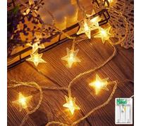 MUCHER String Lights Star Fairy Lights with 6M 40 LED Decorative Lighting for Anywhere (Warm White) (Battery Power Star)