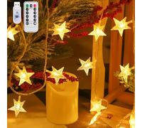 MUCHER String Lights Star Fairy Lights with 6M 40 LED Decorative Lighting for Anywhere (Warm White) (Remote Star)
