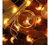 MUCHER String Lights Star Fairy Lights with 6M 40 LED Moon Decorative Lighting for Indoor and Outdoor Use (Warm White)