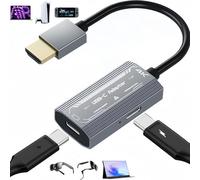 Muchfox 4K HDMI to USB C Adapter for AR Glasses, HDMI to Type C Adapter with 4K@60Hz+PD100W Charging Port for Nreal Air, Rokid Air, RayNeo AR, PS5 4, Switch Base, Steam Deck, Laptop, Portable Monitor