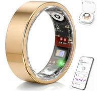 Muchfox Smart Ring for Women & Men, Health Tracker Ring Supports Heart Rate, Blood Oxygen,and Charging case, IP68 Waterproof Fitness R-ing for iOS/Android, No Subscription Fee (Rosegold, 7#)