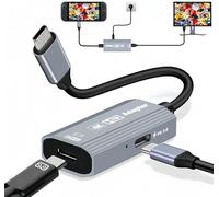 Muchfox USB C to AR Glasses and Charging Adapter, Charger and Play, up to 4K@60Hz PD 100W Fast Charging, Compatible Switch OLED, Steam Deck, iPhone 16, Connect Viture/Rokid/Xreal AR Glasses