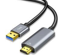Muchfox USB to HDMI Cable, Built-in Drivers, USB A to HDMI Male Cable HD 1080P Monitor Converter Cord with Audio for Desktop, Laptop, Monitor, Projector, HDTV Compatible with Mac Windows 8.1/10/11-2M