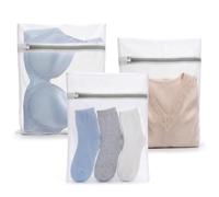 Muchfun 3Pcs Durable Fine Mesh Laundry Bags for Delicates 12 x 16 Inches