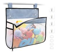 Greater Capacity Bath Toy Organizer with Quick Drying Mesh 14 x 11 x 6 Inches, Extra Large Opening Bathroom Toy Holder, Bottom Zipper Bathtub Toy Storage Bag