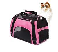 MuchL Small Pink Cat Dog Pet Carrier Airline Approved up to 15 Lbs, Soft-Sided, Mesh, Waterproof, Portable, Perfect for Small Animals, Kittens, Cats, Puppies, Rabbits, Vets or Travel