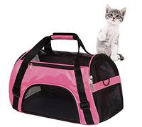 MuchL Small Pink Cat Dog Pet Carrier Airline Approved up to 15 Lbs, Soft-Sided, Mesh, Waterproof, Portable, Perfect for Small Animals, Kittens, Cats, Puppies, Rabbits, Vets or Travel