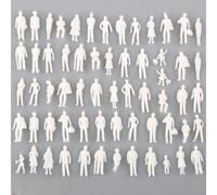 MuchLuckystar 1:75 Scale Model Miniature White Figures, 50/100 Pack Plastic People for OO Railway Train Layouts, Sand Table Scenes & Architectural DIY Crafts
