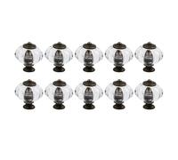 MuchLuckystar 10 Pack Clear Acrylic Pumpkin Drawer Knobs, Vintage Copper Cabinet Pulls for Dresser Cupboard Wardrobe Kitchen Bathroom Furniture