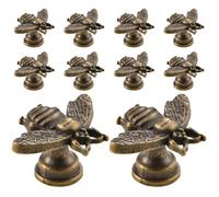 MuchLuckystar 10 Pcs Vintage Cabinet Knobs, Antique Single Hole Drawer Pulls for Wardrobe Dresser Cupboard Closet, Alloy Door Handles 3x3x1.7cm