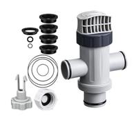 MuchLuckystar 14 Pcs Pool Filter Replacement Parts Kit with Dual Split Hose Valve & Drain Cap for Intex Sand Filter Pools, ABS & Nitrile